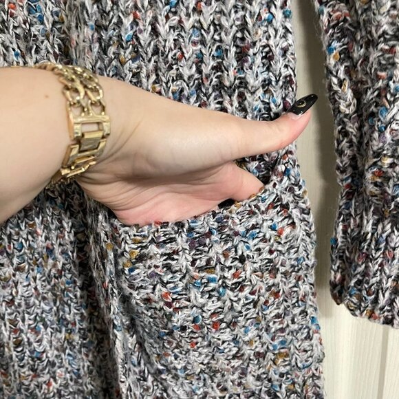 Universal Thread Womens Gray Chunky Knit Pockets Long Line Cardigan Sweater XS - Picture 3 of 5
